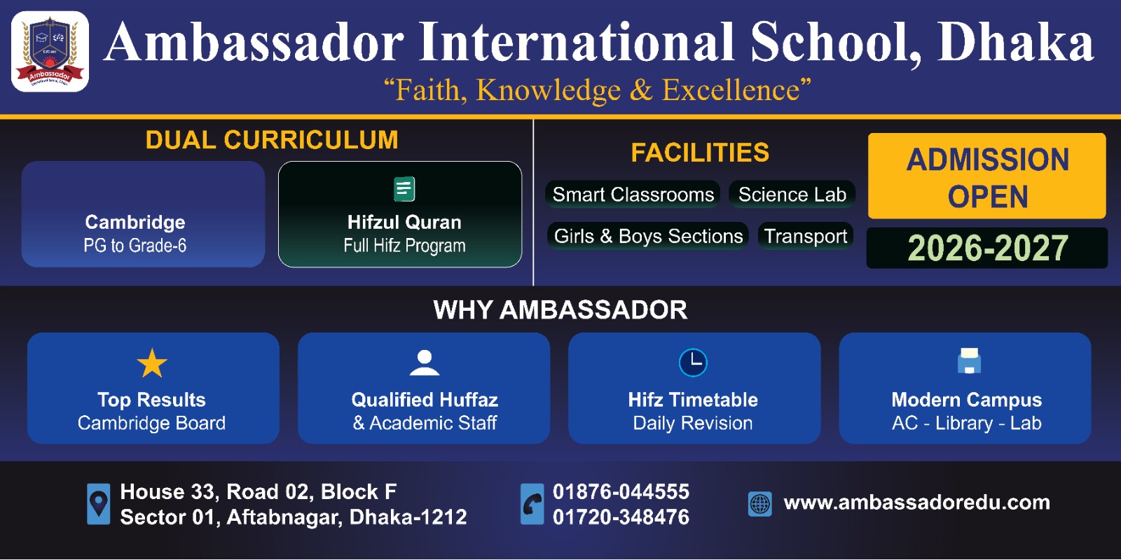Admission Open for 2026-2027 Session